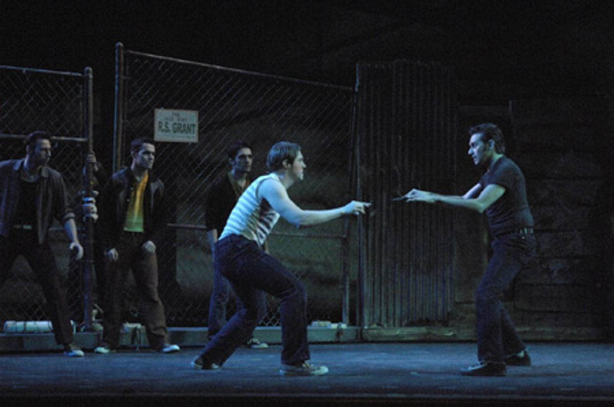 The Jets and the Sharks leaders take each other on in 'the Rumble' - Justin Bohon and Freddy Ramirez at 