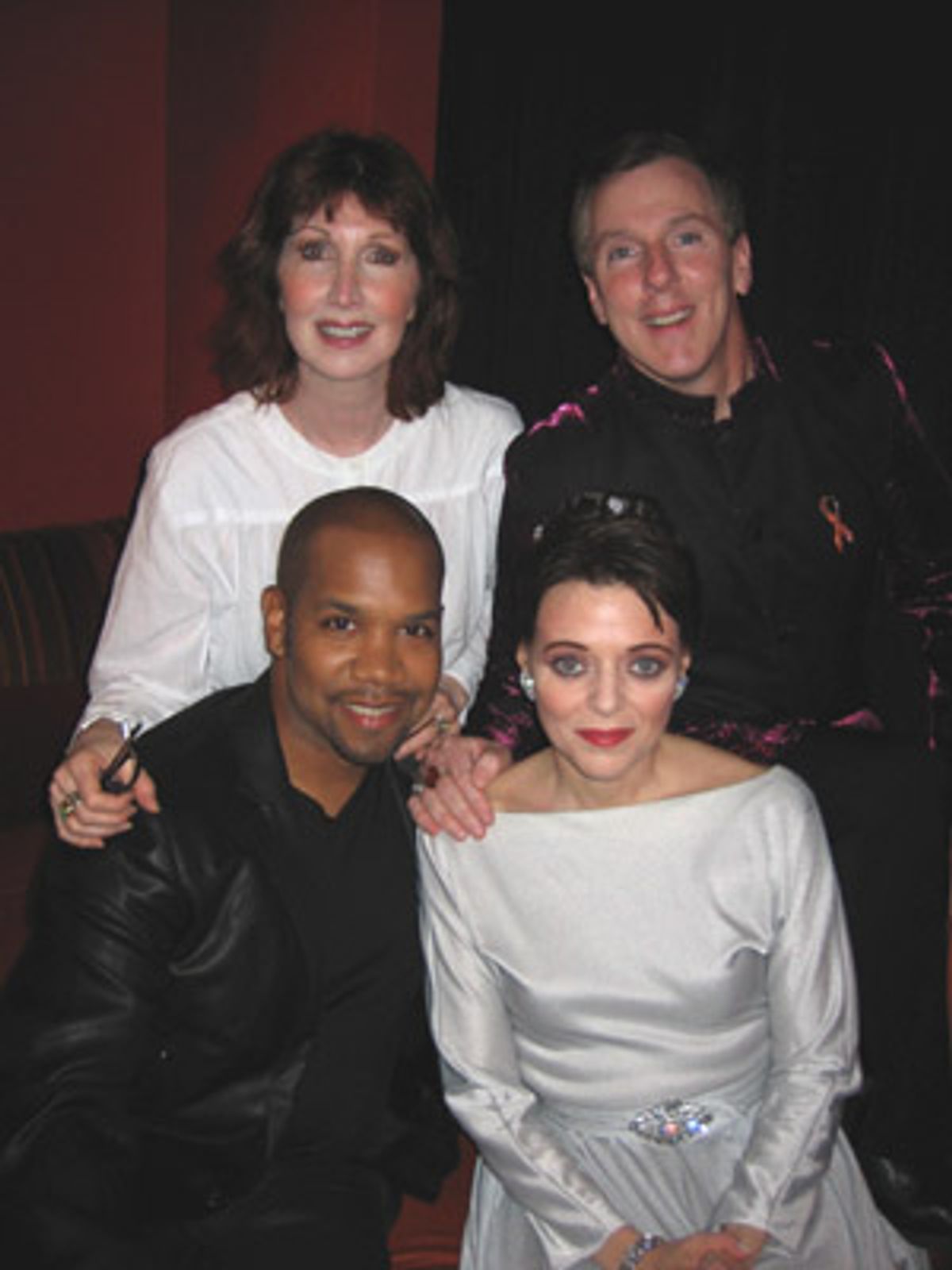 Top row: director Joanna Gleason, NYCGMC Interim Music Director Casey J. Hayes. Bottom row: Special guest artists Darius de Haas and Judy Blazer at 