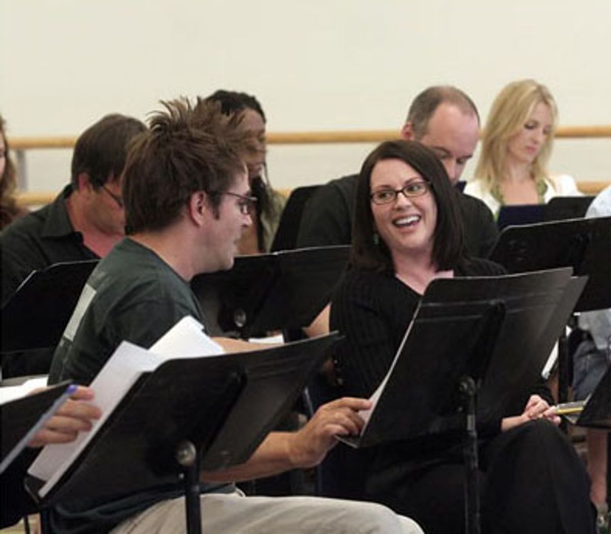 Roger Bart and Megan Mullally at 