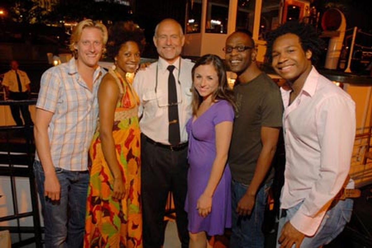 (L-R) Chicago Cast Members Nathan Peck, Dan&#8217;yelle Williamson, Laura Pugliese, K. Todd Freeman, and Delandis pose with &#8220;First Lady&#8221; Captain Ralph Clouser at 