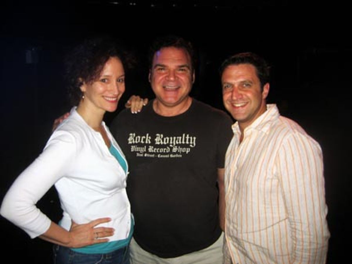 Barbara Walsh, Forbidden Broadway creator Gerard Alessandrini and Raul Esparza at 