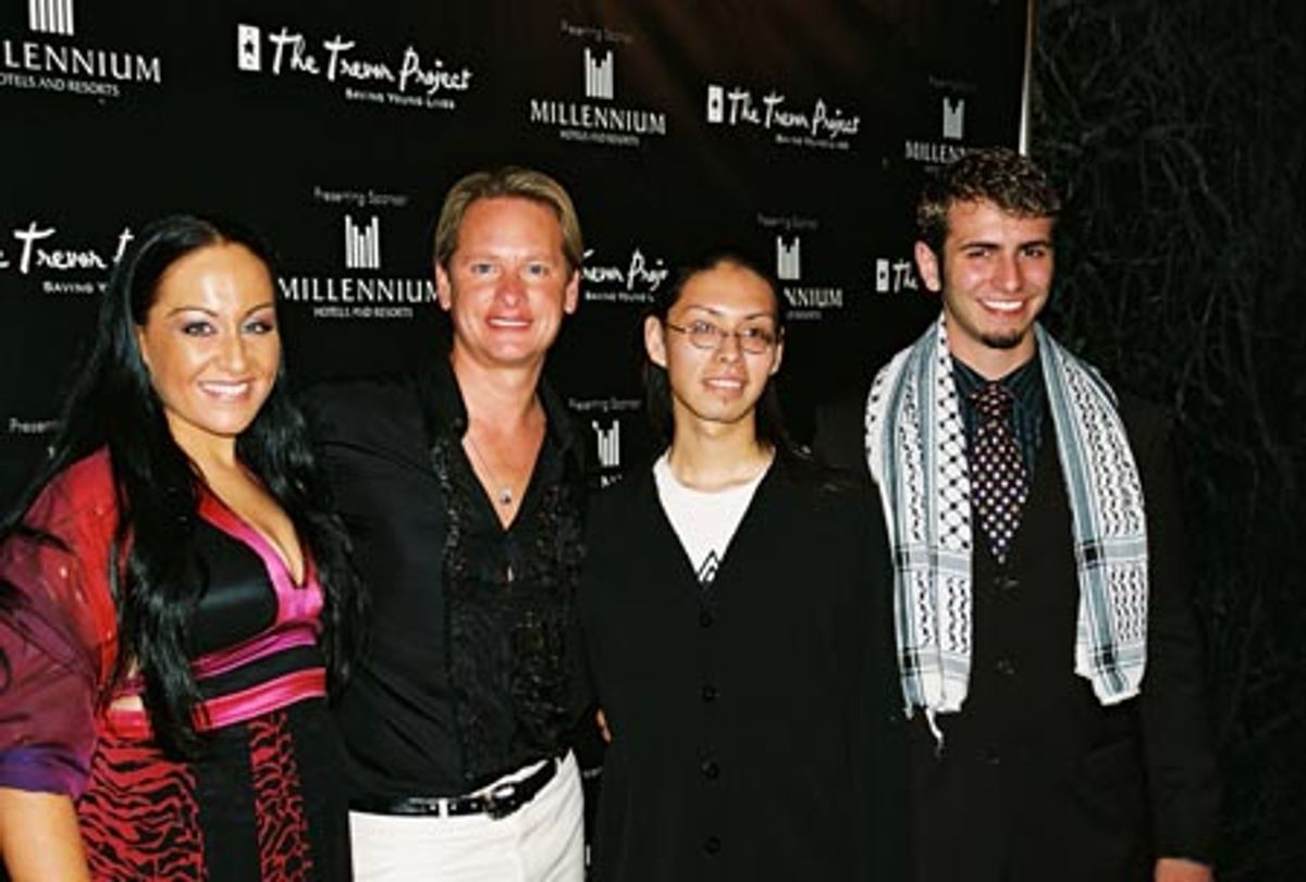 Carson Kressley with the receipients of 'The 2007 Colin Higgins Youth Courage Award' Raquel Saraswati, Ryan Bowker and Ali Abbas at 