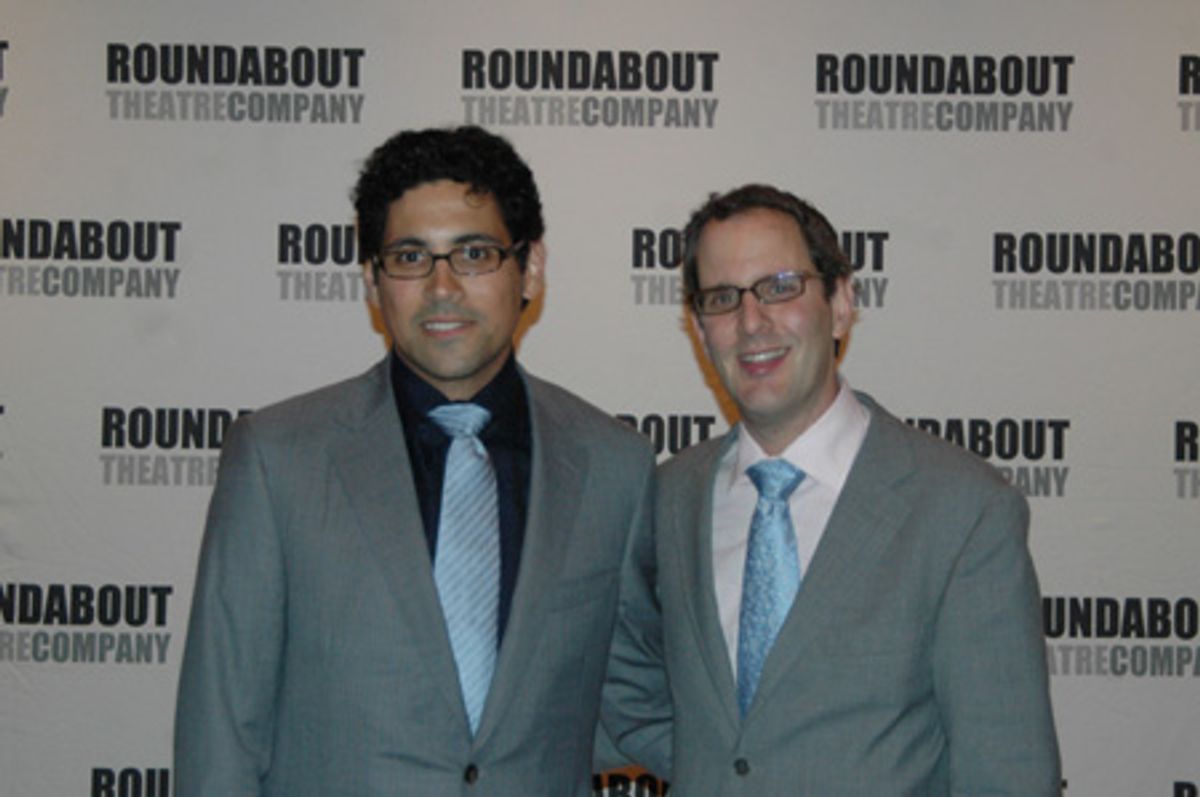 Roundabout Theatre Managing Director Harold Wolpert and Rui Rita, the lighting director of the play at 