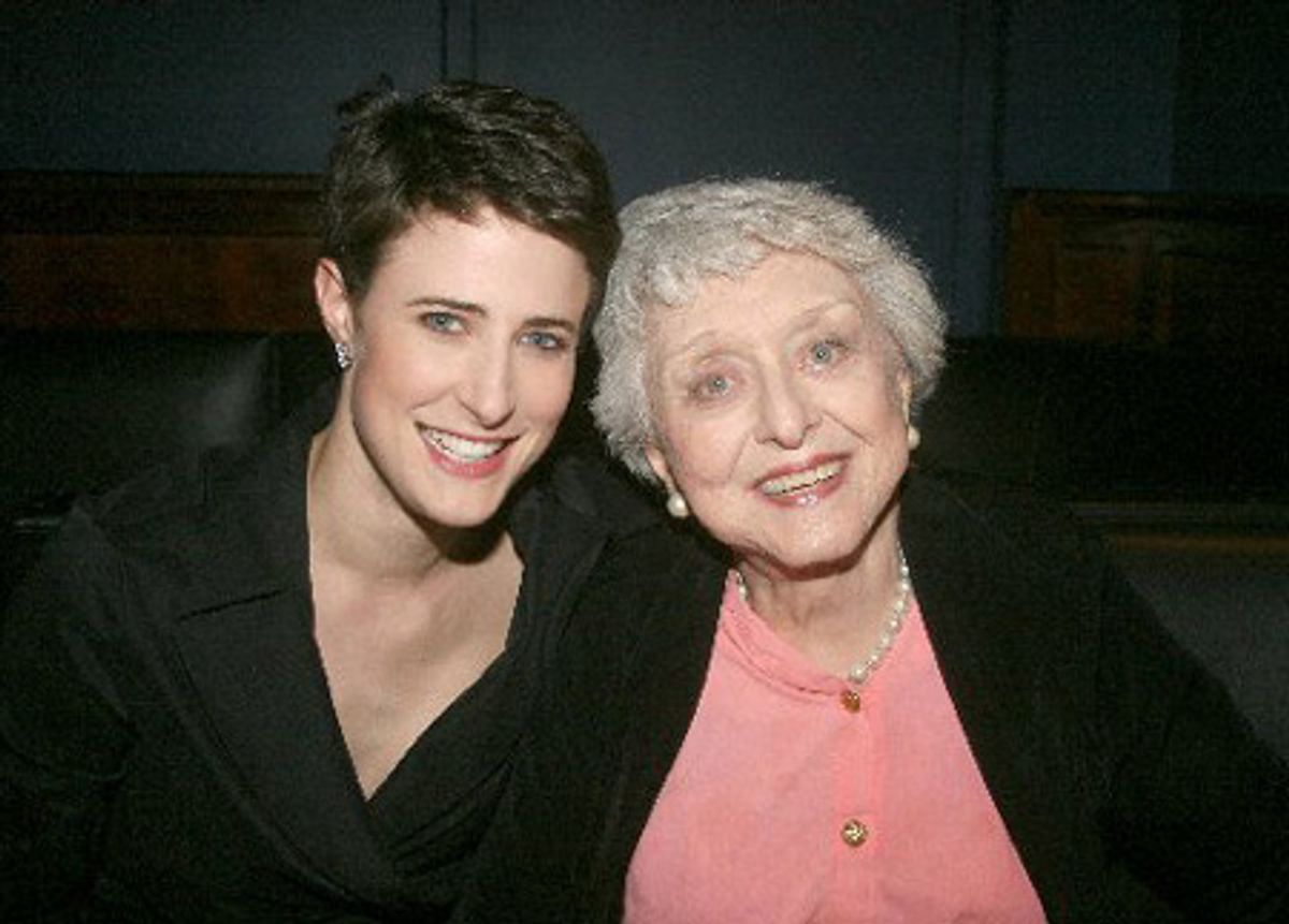 Xanthe Elbrick and Celeste Holm at 