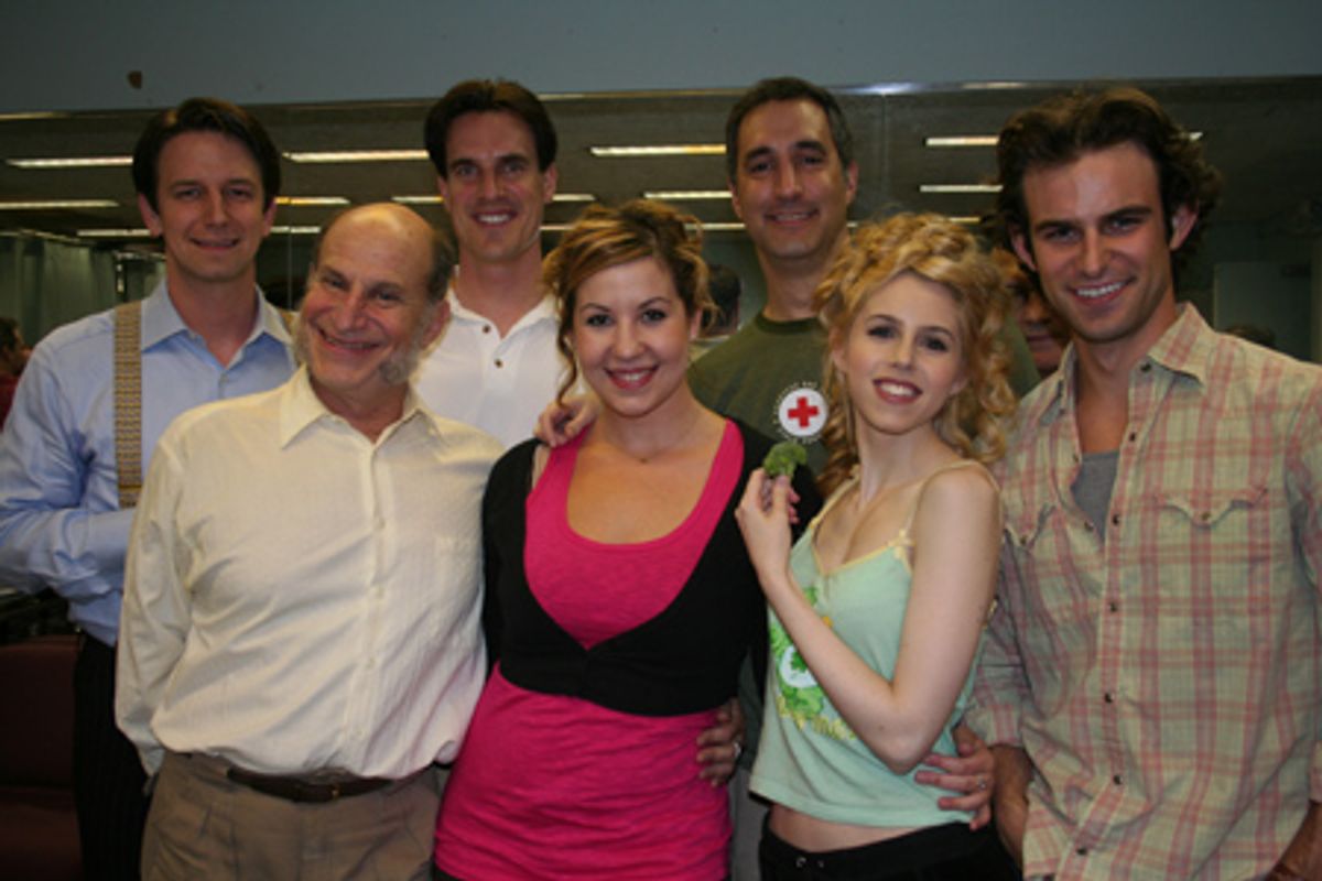 Edwin Cahill, Gerritt Vandermeerr, Ken Krugman (Bishop/Billings/Ensemble), Stephen Mo Hanan (Disraeli/Melbourne), Sasha Weiss (Lady Caro/Ensemble), Brooke Sunny Moriber (Duchess/Vicky/Ensemble) and Nicholas Galbraith at 