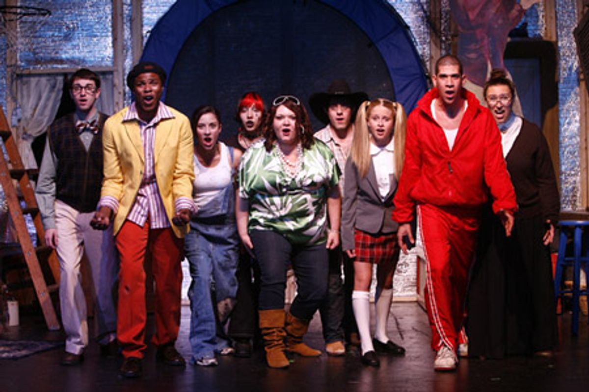 The cast - Jon Balcourt, Roy George, Jennie Riverso, Nikita Richards, Babs Rubenstein, Ryan Sprague, Courtney Ellis, Joe Walker and Joella Burt at 