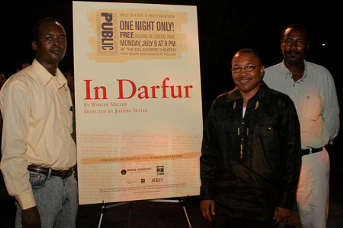 Daoud Ibrahim Hari, Omer Ismail and Gouma Hari Mahamat (Translators) at Public Theater's In Darfur Reading