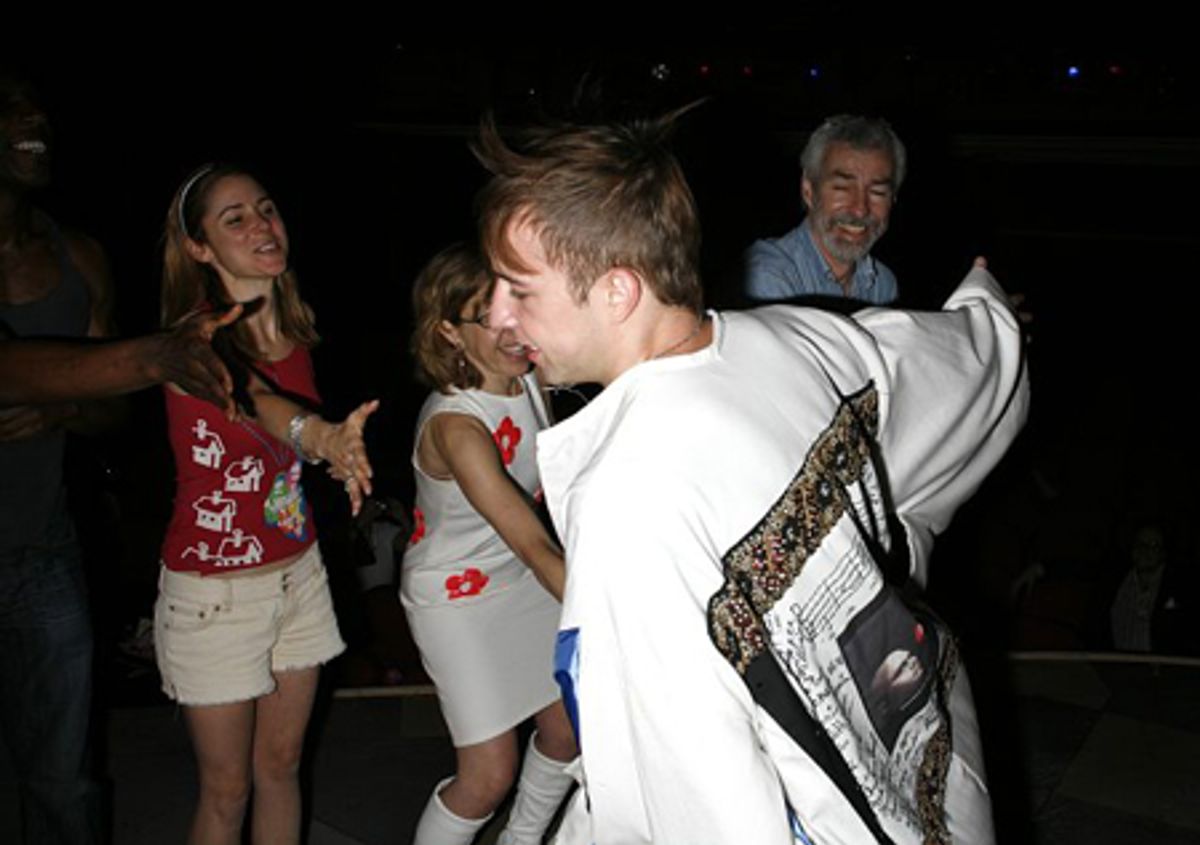 Curtis Holbrook, with Kerry Butler, Jackie Hoffman and cast members at 