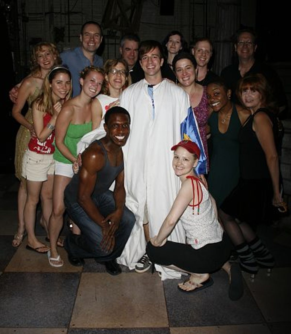 Curtis Holbrook with the cast of Xanadu at 