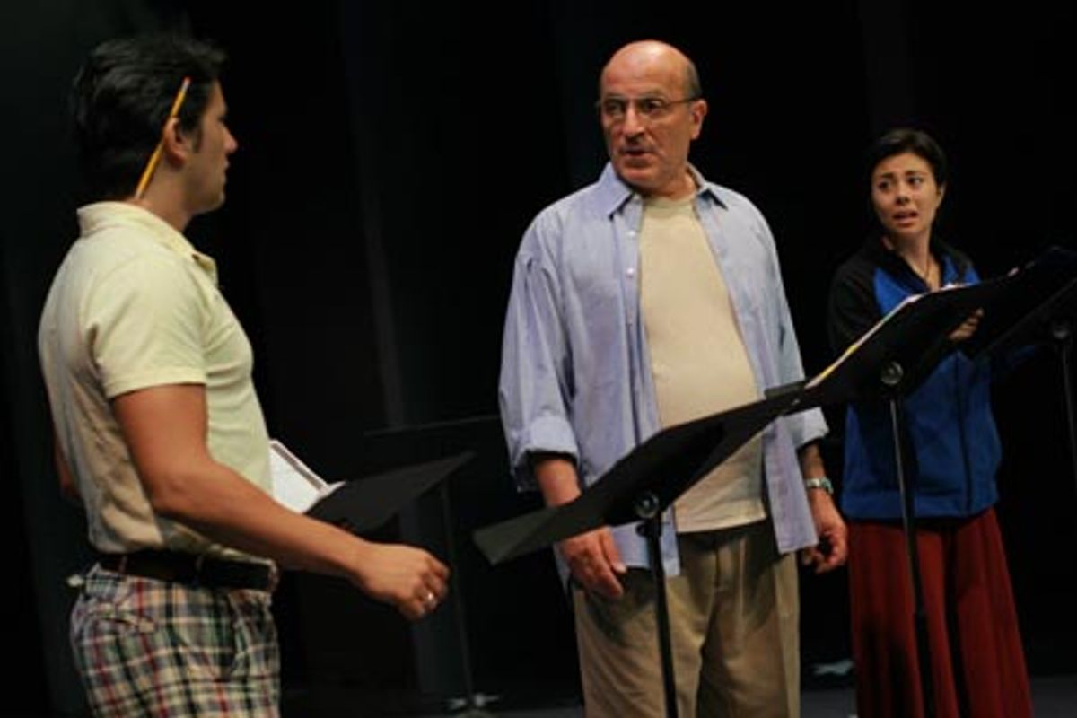 Nicholas Rodriguez (Steve), Thom Christopher (Johnny Dembo) and Angel Desai (Emily) at 