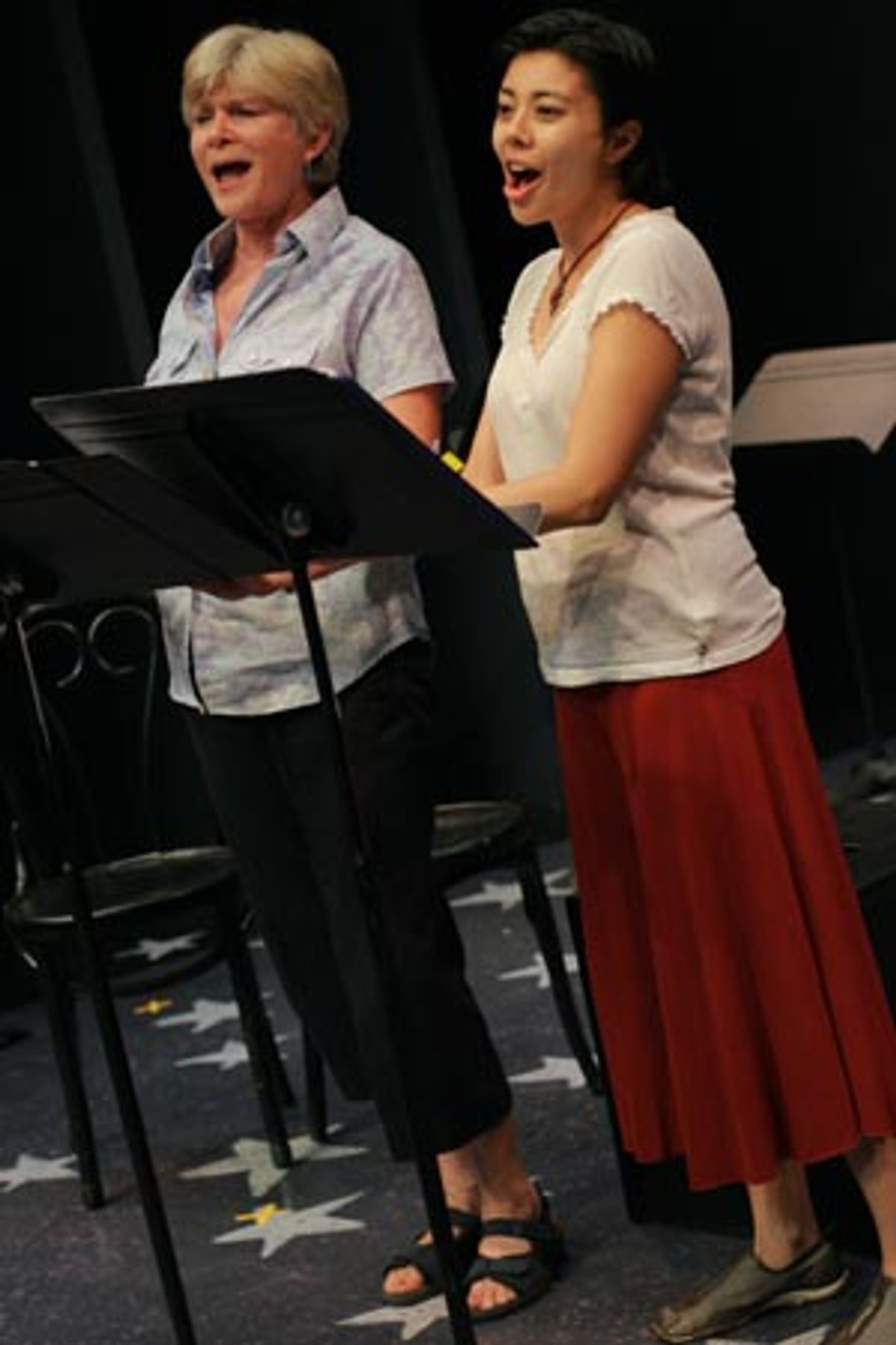 Two Company stars - Teri Ralson (as Momma) and Angel Desai (as Emily) at 