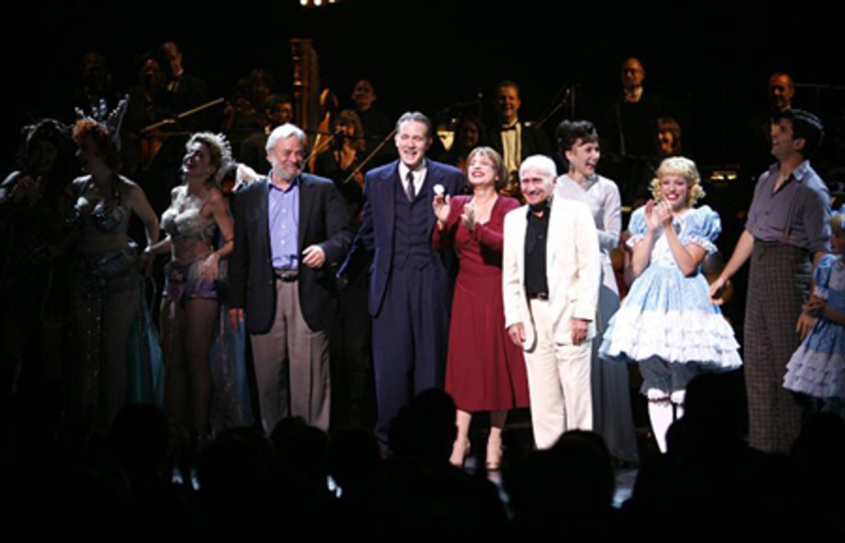 Nancy Opel, Alison Fraser, Stephen Sondheim, Boyd Gaines, Patti LuPone, Laura Benanti, Arthur Laurents, Leigh Ann Larkin and Tony Yazbeck at 