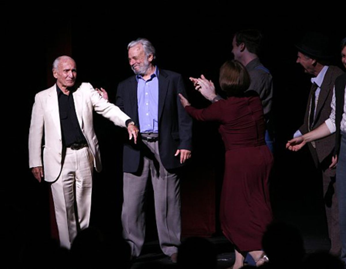 Arthur Laurents, Stephen Sondheim, Patti LuPone and cast at 