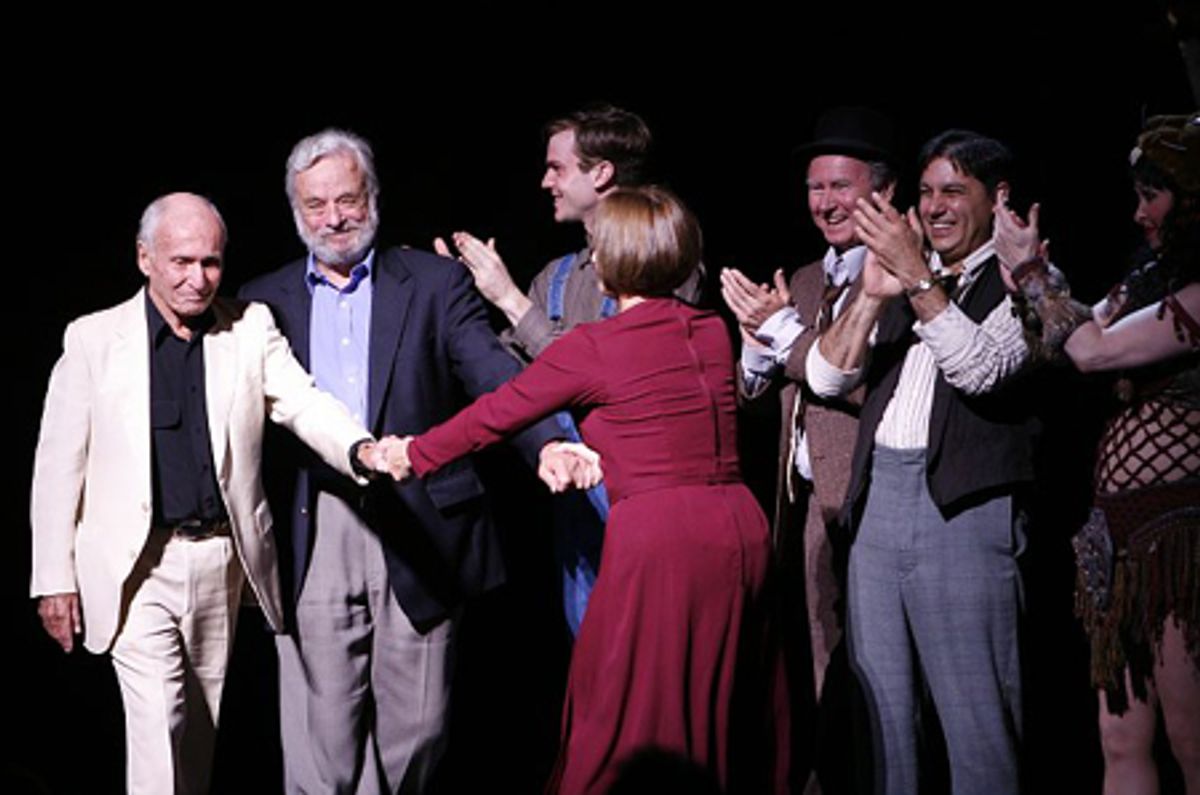 Arthur Laurents, Stephen Sondheim, Patti LuPone and cast at 