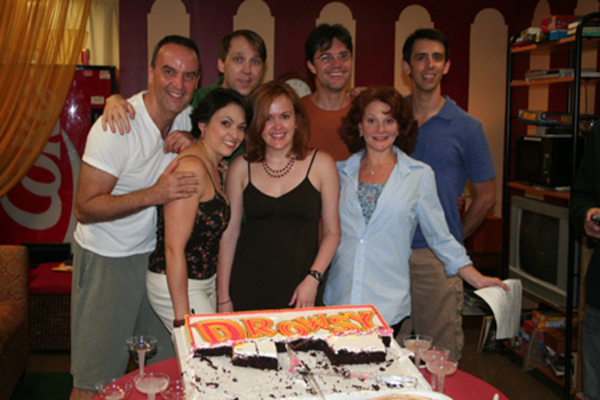 Front Row: Joanna Young (Ensemble), Andrea Chamberlain (Swing), Linda Gabler (Ensemble), Back Row: Dale Hensley (Ensemble), Kilty Reidy (Swing), Jay Douglas (Swing) and Brian Marcum at 