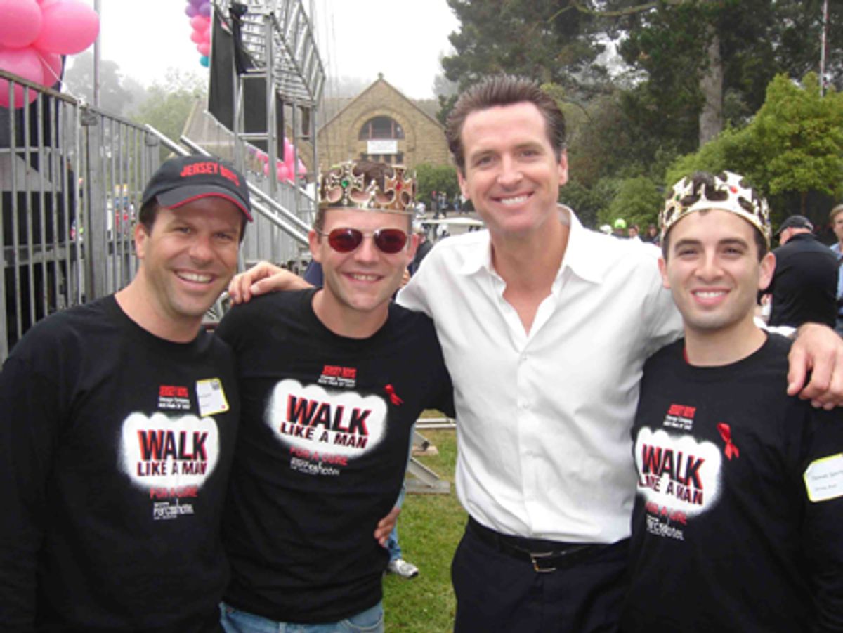 Steve Gouveia, Jeremy Kushnier, Mayor Gavin Newsom and Jarrod Spector at 