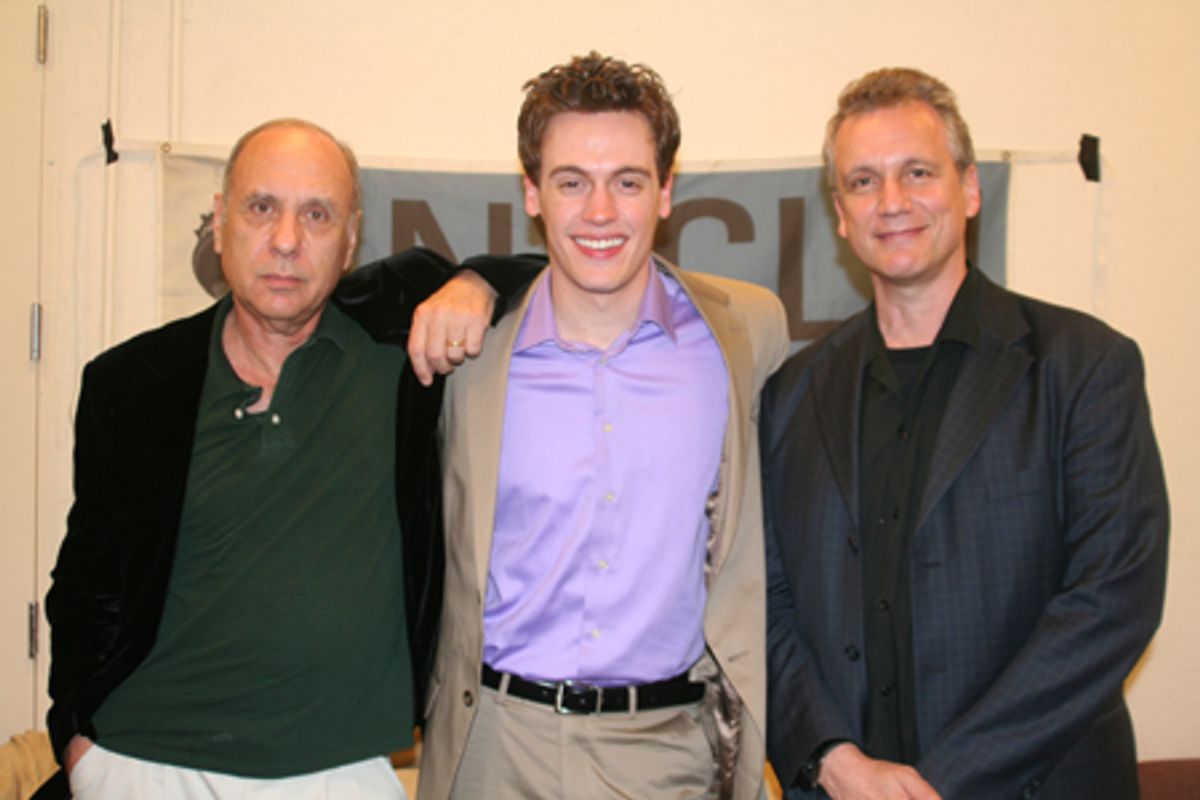 Marshall Brickman, Erich Bergen (Co-Founding Member Broadway Stands Up for Freedom) and Rick Elice at 
