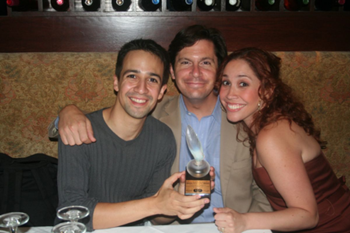 Lin-Manuel Miranda, Peter Flynn and Andrea Burns at 