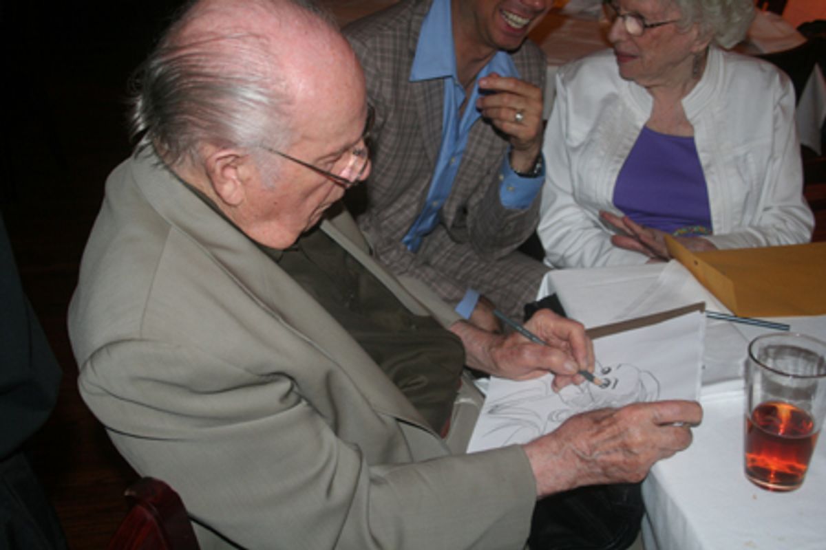 Celebrated Artist Sam Norkin added to the festivities by drawing Drama Desk guest's picture's at 