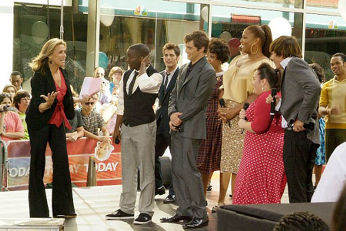 Meredith Vieira with Elijah Kelley, James Marsden, Queen Latifah, Nikki Blonsky and Zac Efron at 