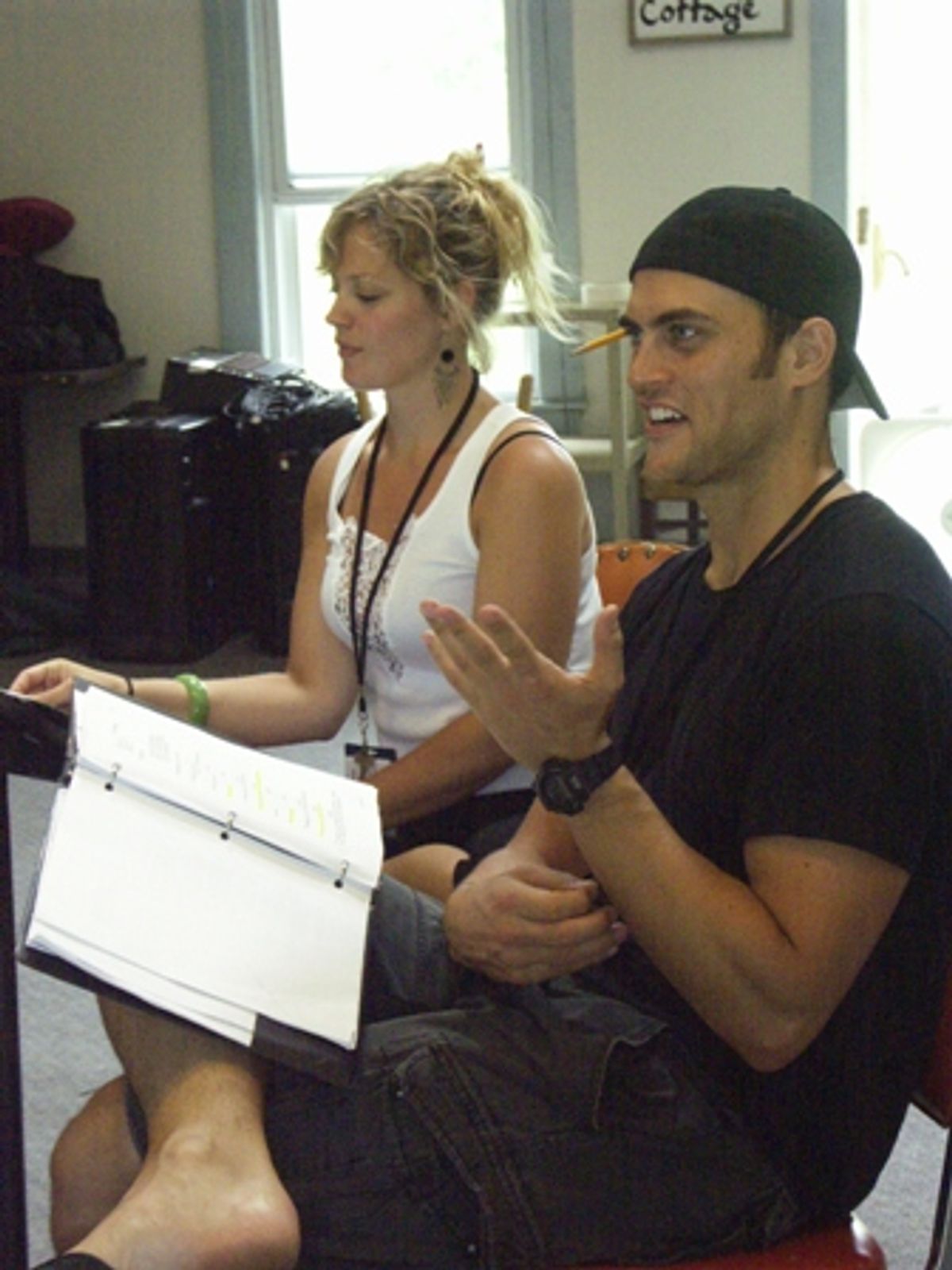 Elizabeth Stanley and Cheyenne Jackson at 