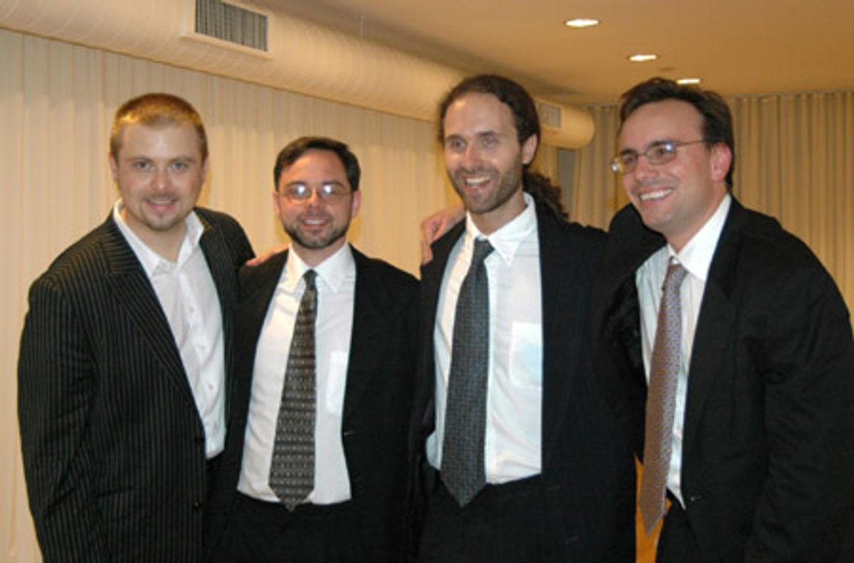 Chris Michaels, Nathan Childers, Mark Wade and Ted Firth - the musicians and musical director at 