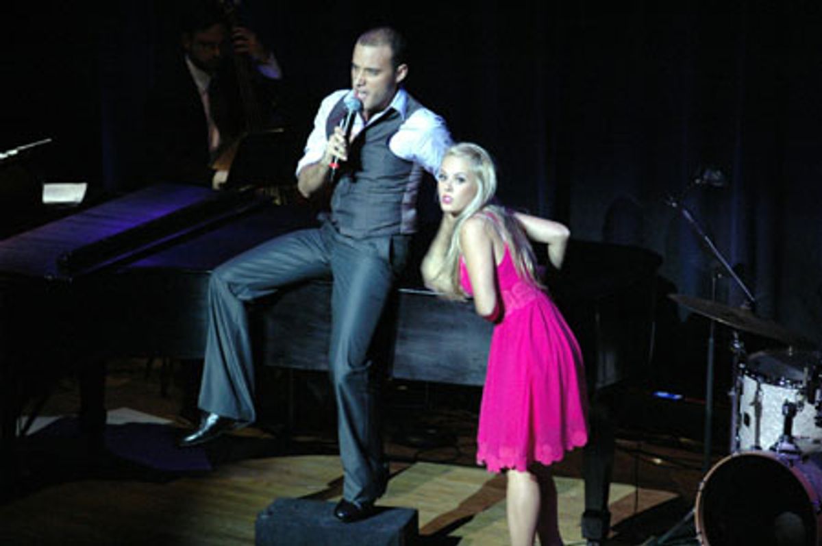Mike Cruz (NYU) sings 'Dancing Through Life' from Wicked, with Natalie Hall (AMDA at 