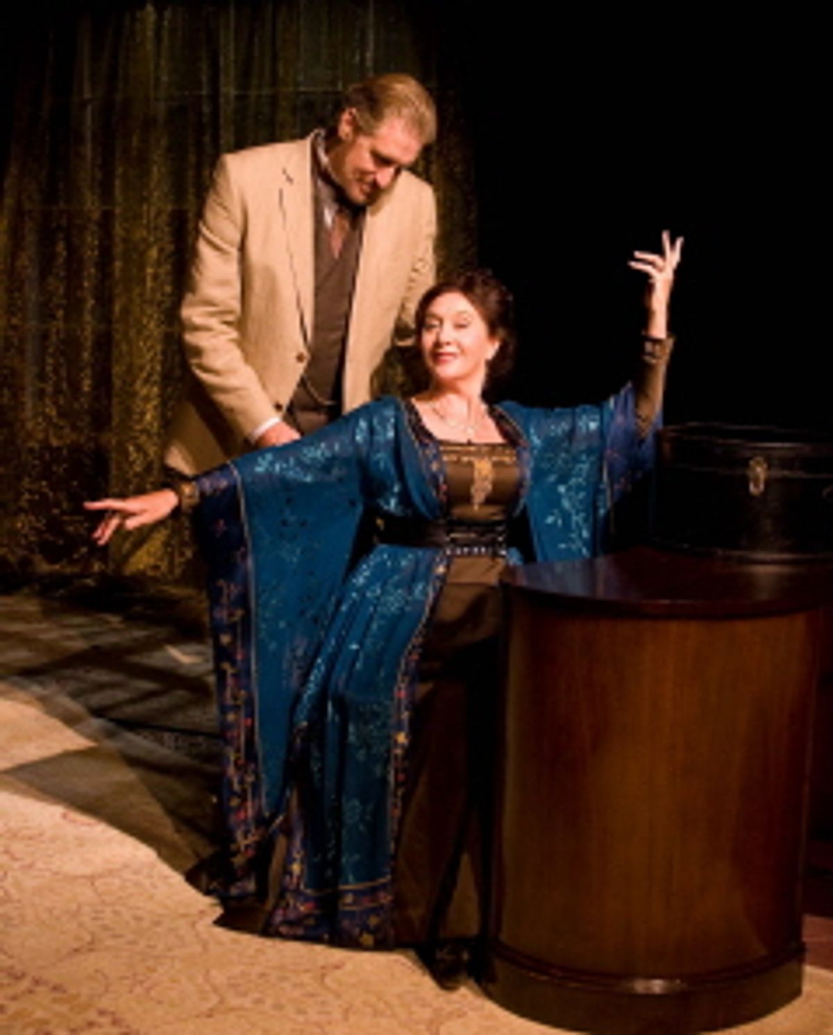 Paul O'Brien and Sandra Shipley assume a flirtatious pose in Dear Liar at 