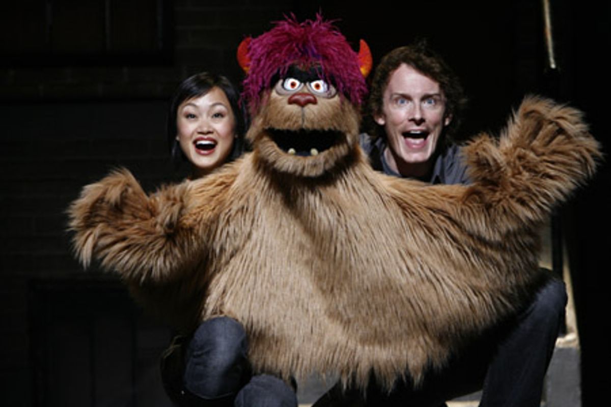 Minglie Chen and Christian Anderson with Trekkie Monster at 