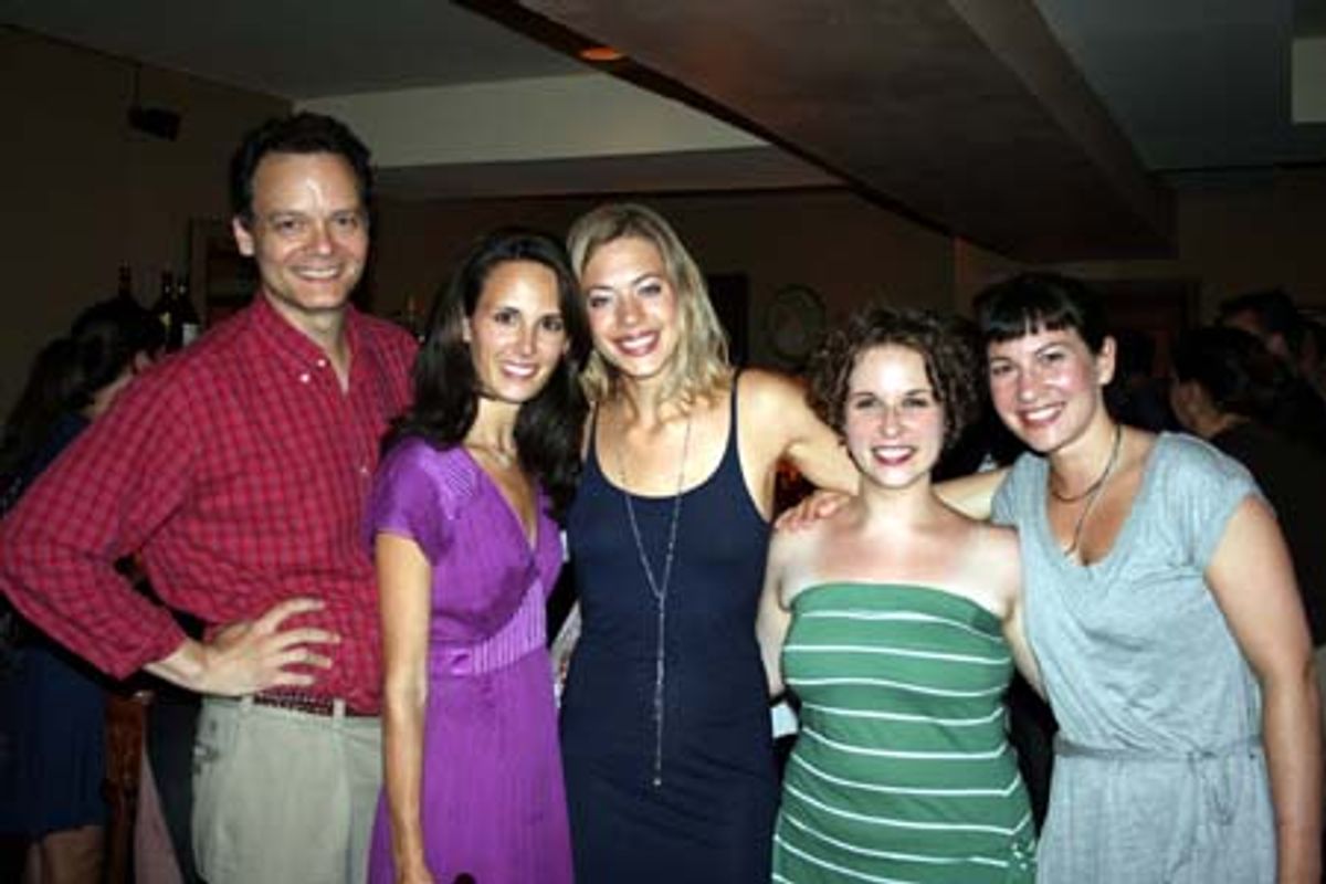 Director Hugh Sinclair with performers Lauren Seikaly, Brenna Palughi, Lynne Rosenberg and Katharine Heller at 