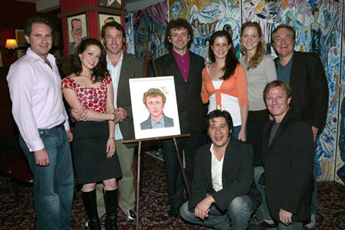 Michael Sheen with Frost/Nixon cast members and supporters at 