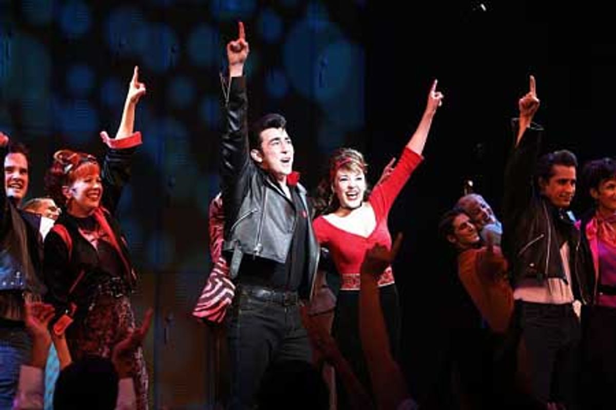 Max Crumm, Laura Osnes, and ensemble at 