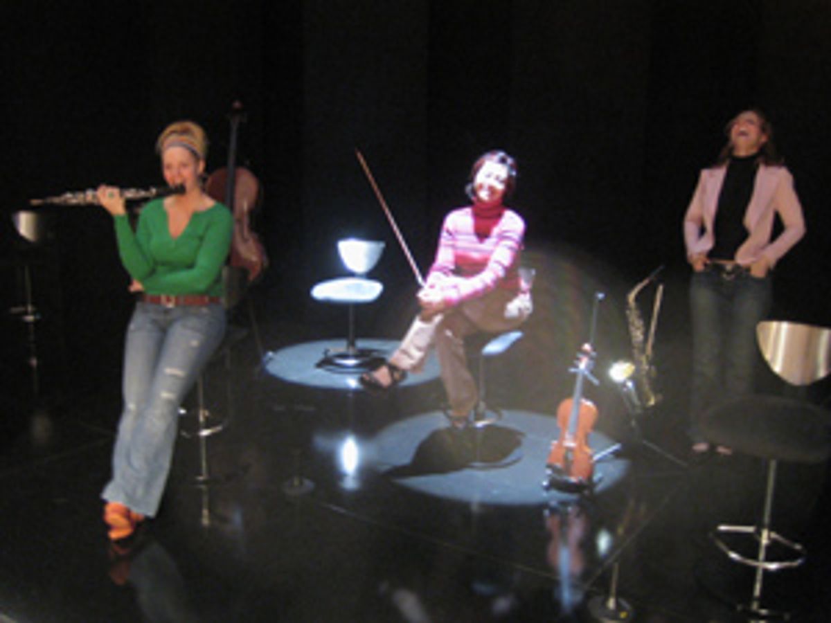 Three girlfriends waiting: Angel Desai, Elizabeth Stanley and Kelly Jeanne Grant at 