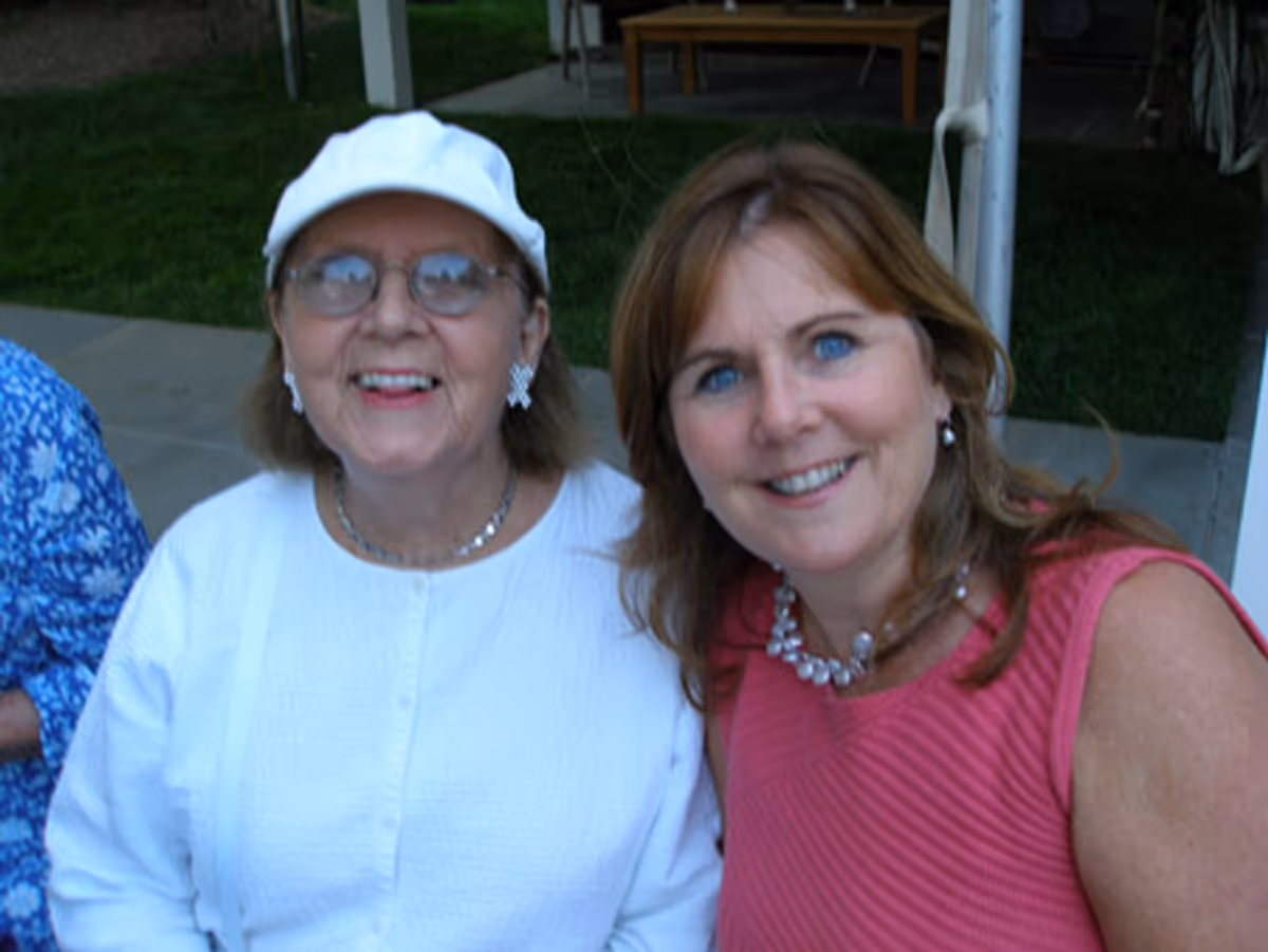 Bay St. Theatre co-founder Sybil Christopher and Julie Fitzgerald
 at 