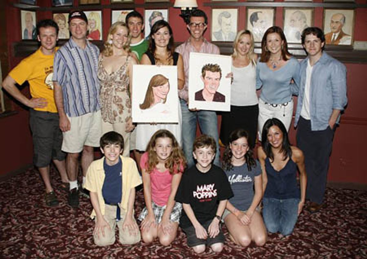 Ashley Brown and Gavin Lee (center) with the cast of Mary Poppins at 