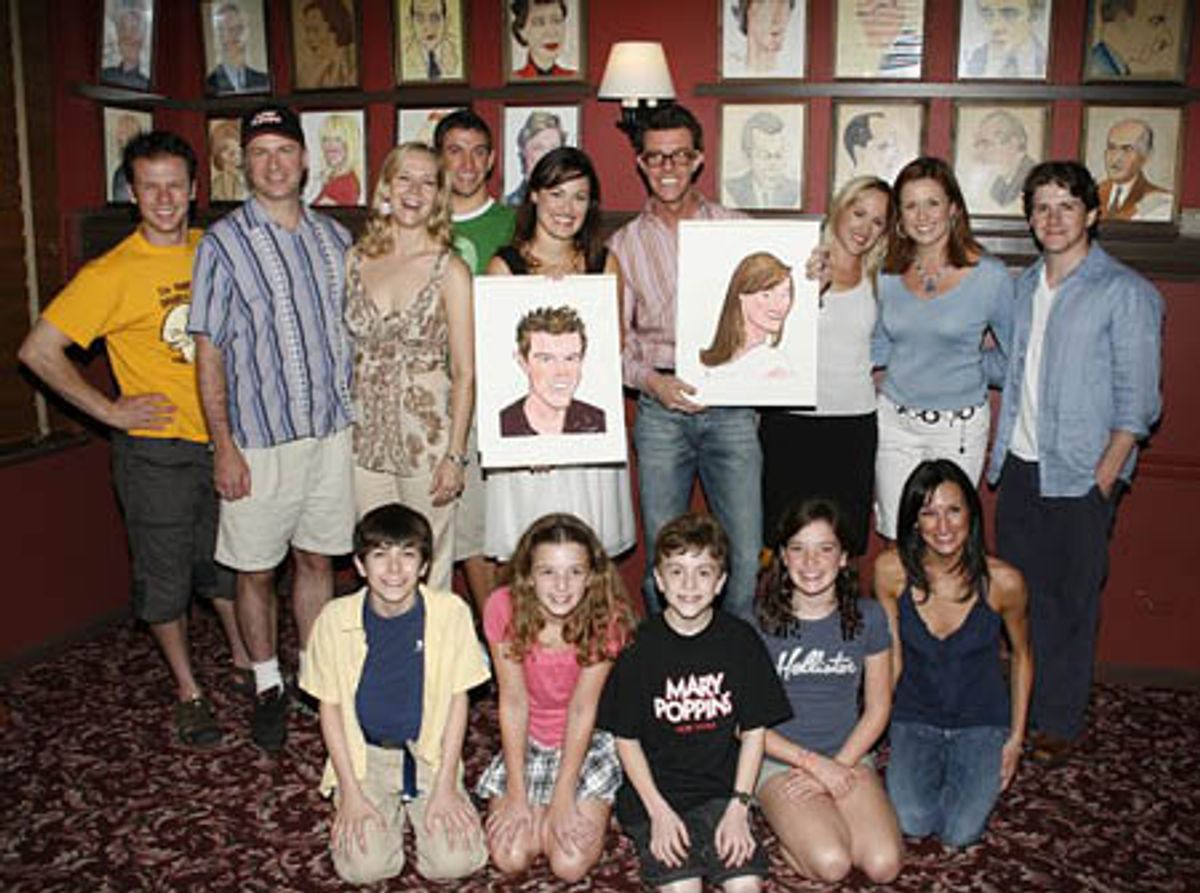 Ashley Brown and Gavin Lee (center) with the cast of Mary Poppins at 