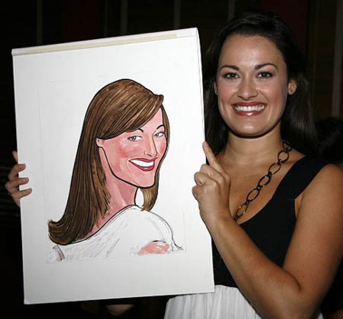 Ashley Brown with caricature at 