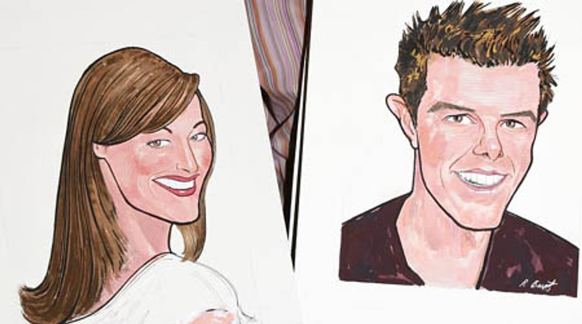 Ashley Brown and Gavin Lee's Sardi's caricatures at 