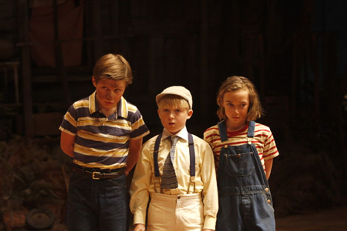Nick Robinson (Jem Finch), Lino Marioni (Dill) and Keaton Whittaker (Scout Finch)
 at 