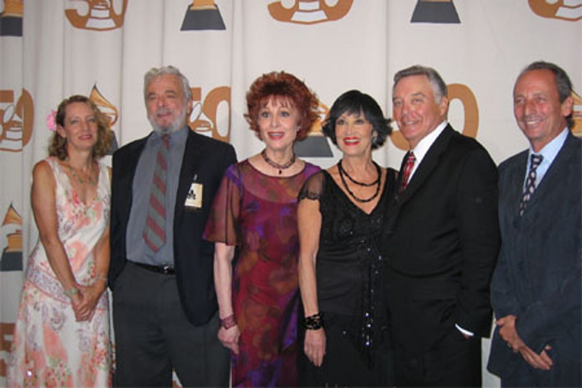 West Side Story Creators, l-r:  Jamie Bernstein Thomas, Stephen Sondheim, Carol Lawrence, Chita Rivera, Michael Callan, Alexander Bernstein. at 