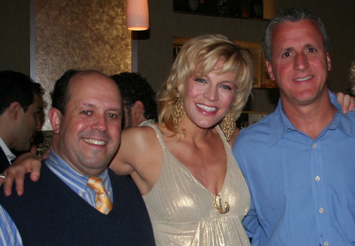 Michael J. Farina, Felicia Finley with her agent Robert Atterman (Abrams Artist Agency) at 