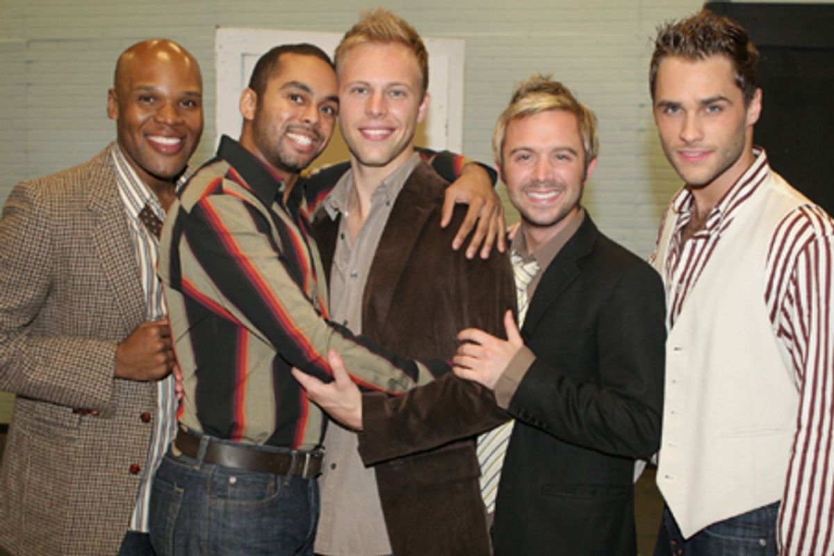 Michael Scott, Jesse Nager, Justin Paul (Musical Director), Danny Calvert and Josh Strickland at 