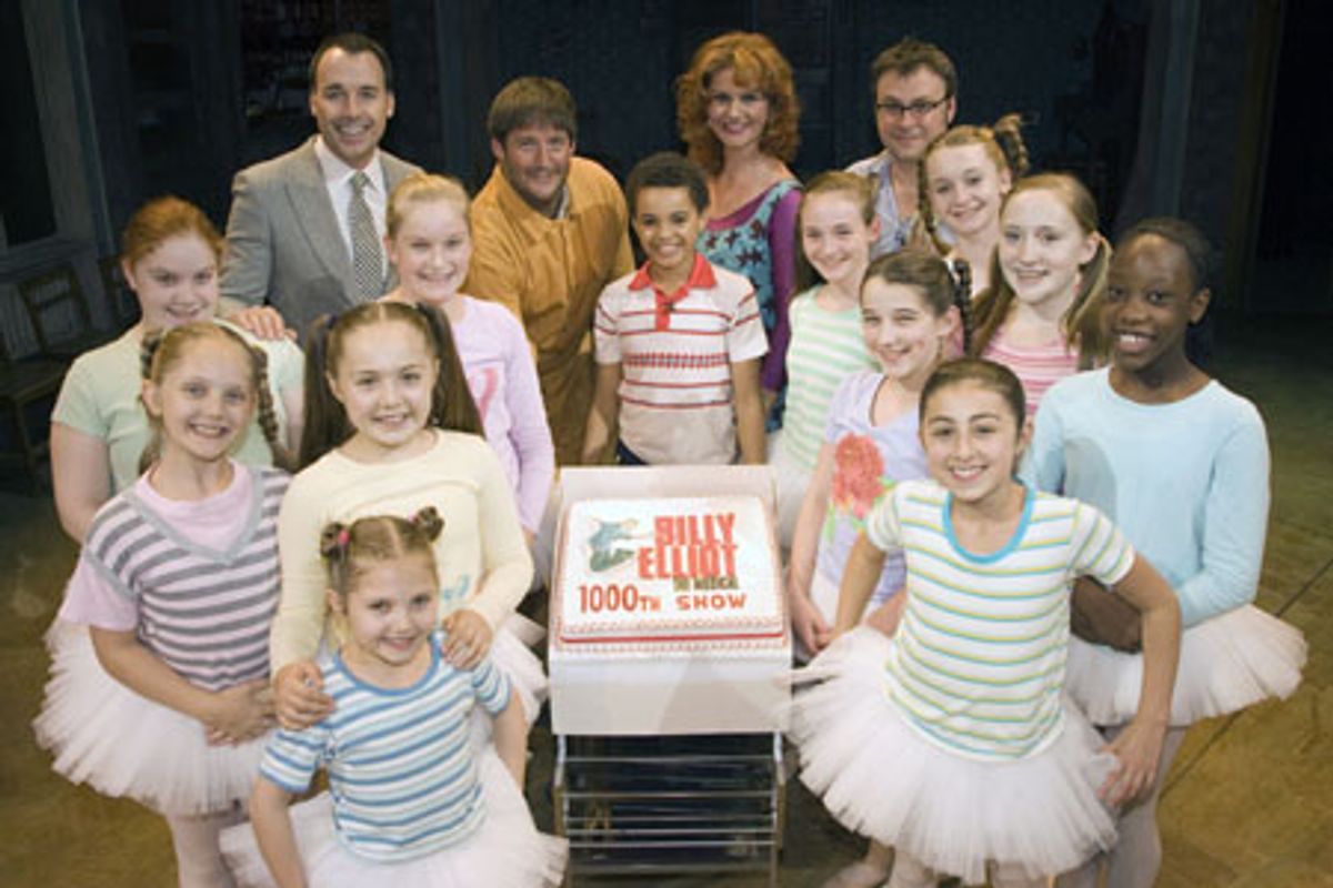 David Furnish, Craig Armstrong, Layton Williams, Jackie Clune, Lee Hall and the ballet girls at 
