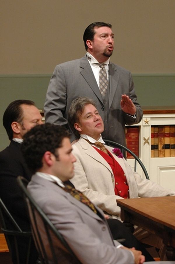 Edward Clarke (standing rear, Joe Henderson) as Edward Carson defends Oscar Wilde (ce Photo