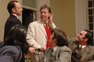 Oscar Wilde (center standing, JM Richardson) enjoys the adoration of his followers, p Photo