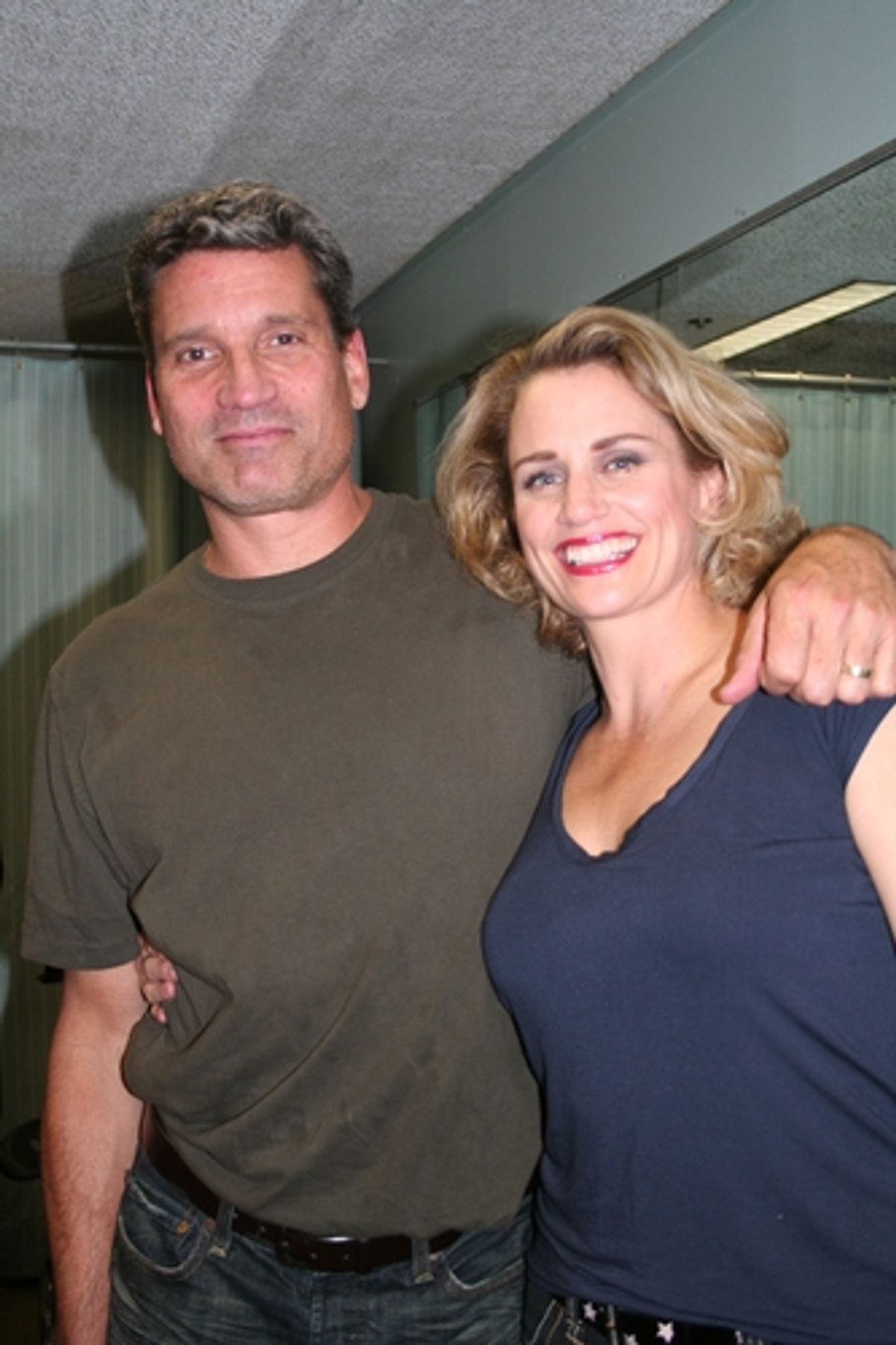 Cady Huffman (Florence Colman) and Bill Healy at 'The Body Beautiful' at York Theatre