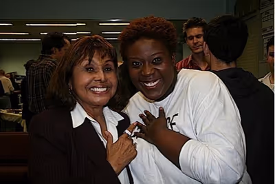 Mary Louise (original cast member) and Capathia Jenkins (Marge Marsh) Photo