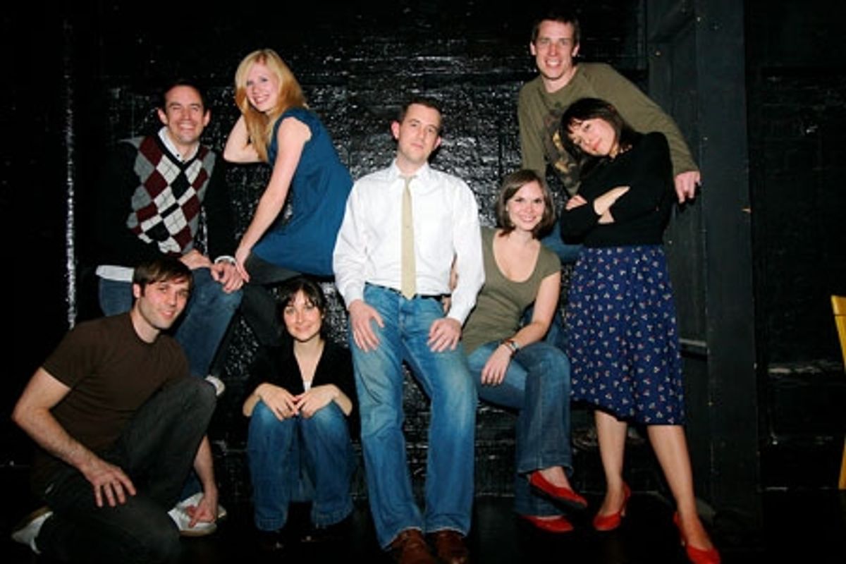 The cast of Love of a Pig: Steven Strobel, David Nelson, Dana Brooke, Ginny Lee, Michael Ferrell, Marie C. Anderson, Aaron Davis, and Jenny Greer at 