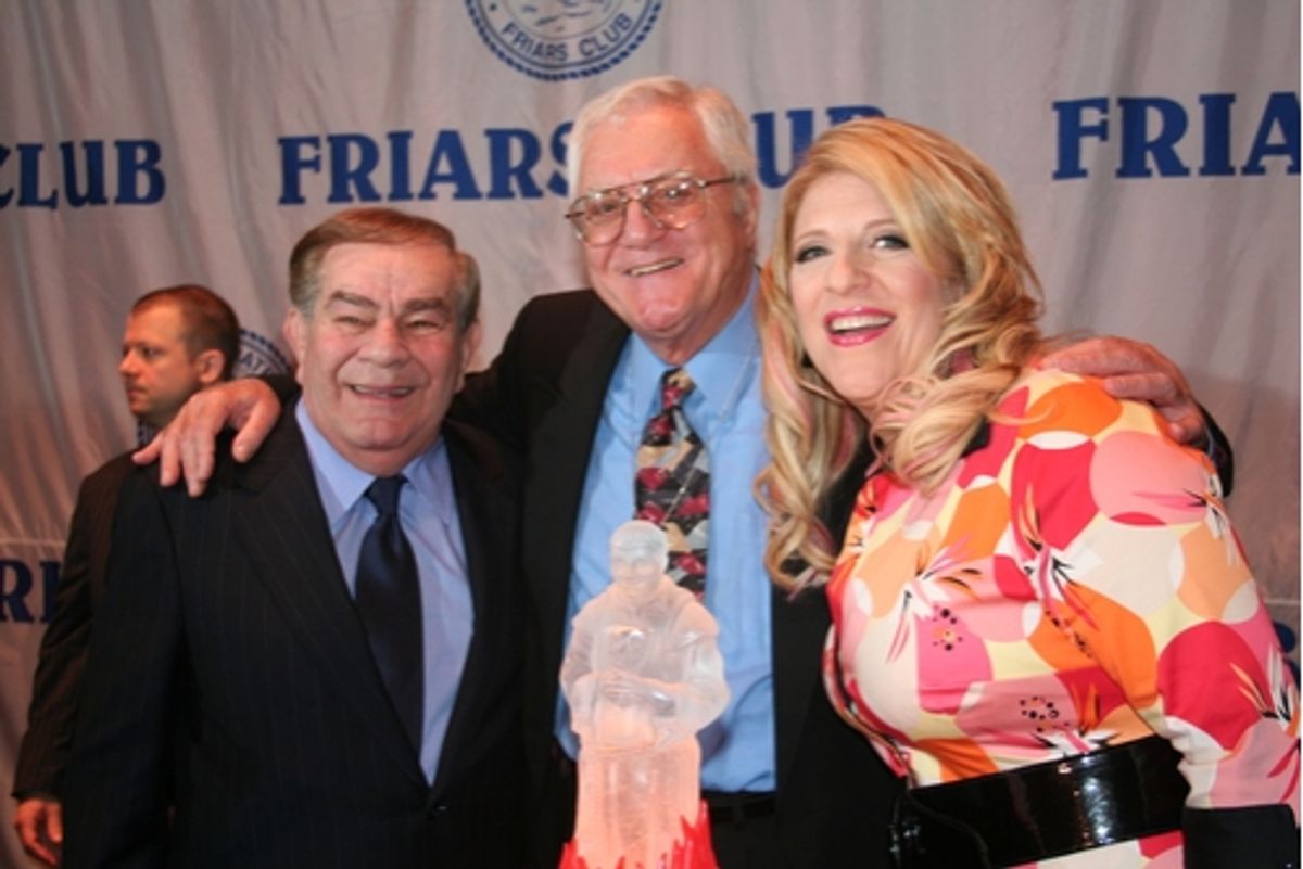 Friars Club Dean Freddie Roman, Pat Cooper and Roastmaster Friar Lisa Lampanelli at 