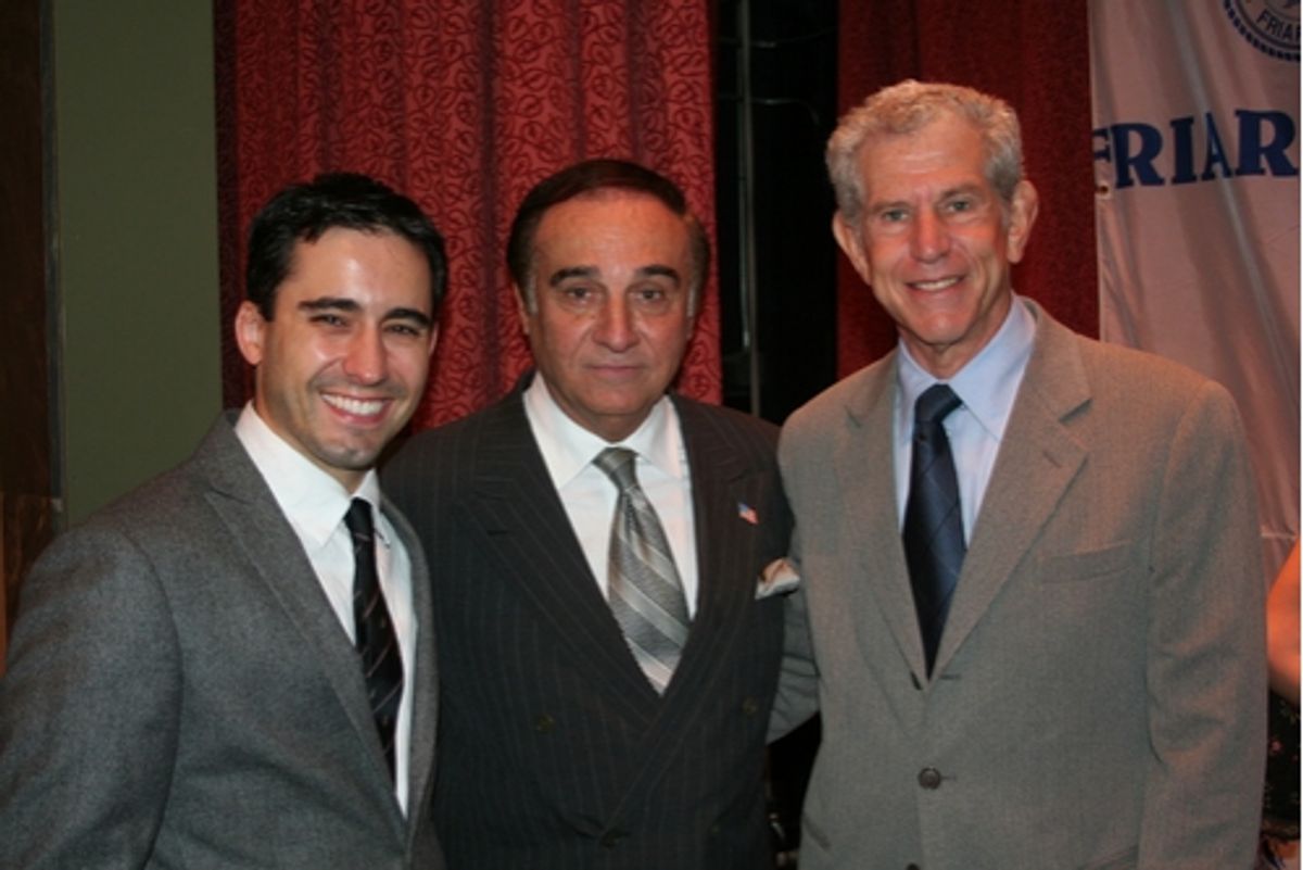 John Lloyd Young, Tony Lo Bianco and Tony Roberts at Friars Club Roast Pat Cooper